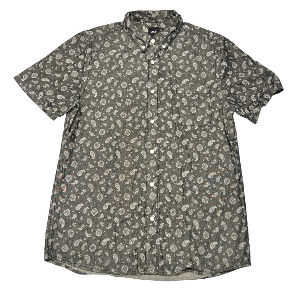 Asos Paisley Print Mens Medium Button Up Shirt 100% Cotton 70's Retro Resortwear
